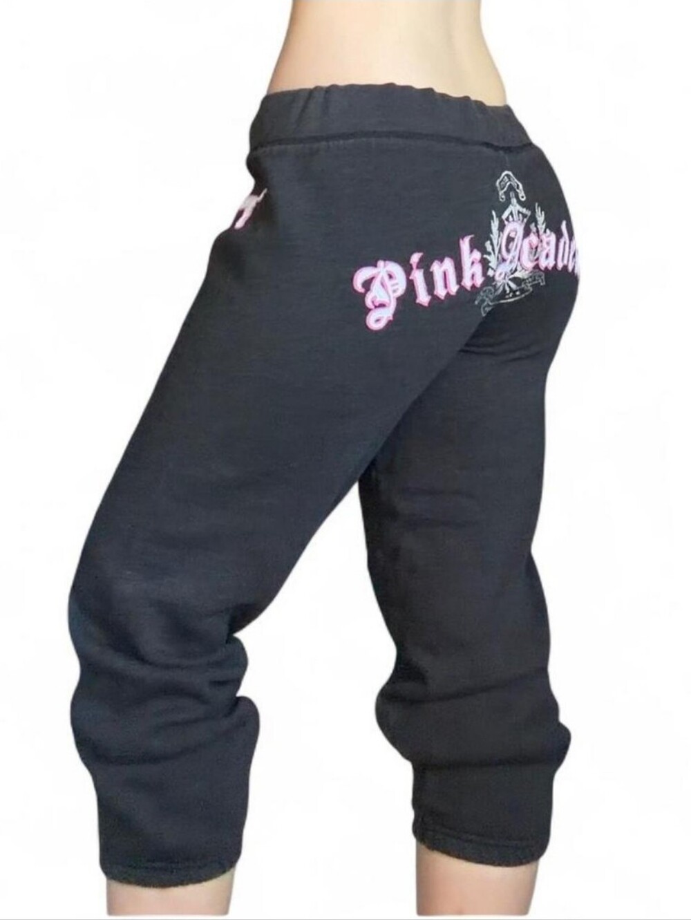 Y2K 2000s Mcbling Butt Patch Pink Victoria Secret Capri Sweat Pants size S